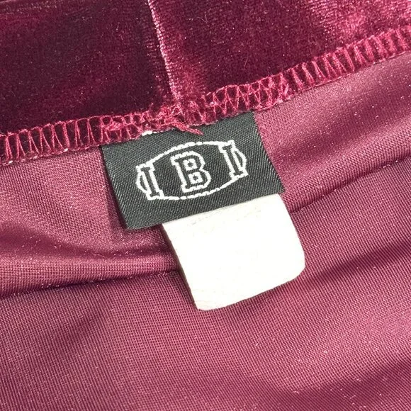 Vtg Y2K Velvet Floral Pencil Skirt Stretch Burgundy Witchy Whimsigoth - Picture 7 of 13